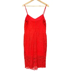 B. Smart Lace Dress Orange Spaghetti Straps Summer Sheath Bright Colorful Sz 14 thumbnail 2