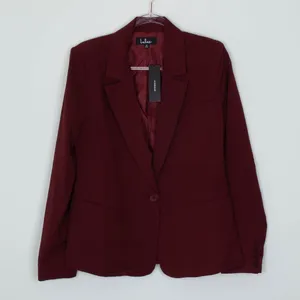 NWT Lulus Womens Suit and Score Single Breasted Blazer Size M Red Preppy‎ Career thumbnail 2