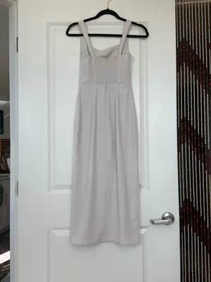 Aritzia Babaton 90s Slit Midi Dress Matte Pearl 00 thumbnail 3