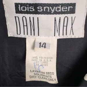 1990s VTG Dani Max Black & White‎ Polka Dot Rockabilly Maxi Dress w Ruffle Sz 14 thumbnail 8