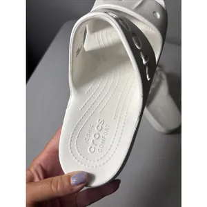 Crocs Slide Sandals White Iconic Comfort Women Size 11 Slip‎ On thumbnail 3