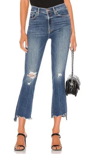 MOTHER The Insider Crop Step Chew Hem in Dancing on Coals size 27 thumbnail 1