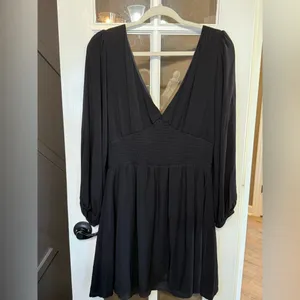 COPPER KEY Black Boho Peasant Stretch Smocked Waist Mini Dress Size XL thumbnail 2