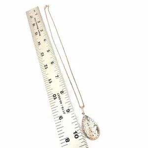 Clear Stone Teardrop Filigree Pendant Necklace thumbnail 8