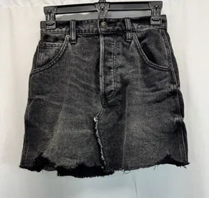 Free People We The Free Brea Denim Mini Skirt 24 XS Black Grunge Goth Edgy thumbnail 1