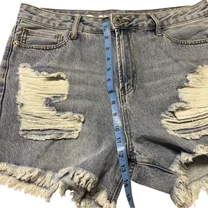 S.O.N.G. Womens Blue Distressed Denim Jeans Perfect Super High Rise Shorts thumbnail 7