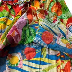 Farm Rio Summer Picnic Midi Dress Small Belted Cotton Sleeveless Tropical thumbnail 14