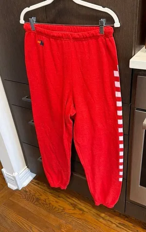 Aviator nation red sweatpants women's large thumbnail 1