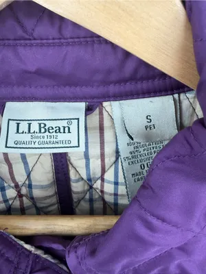 L.L. Bean Diamond quilted snap front purple lightweight jacket women’s SP thumbnail 2