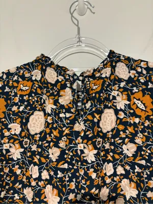 Universal thread long sleeve floral midi dress‎ blue orange size medium thumbnail 9