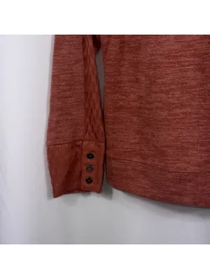 Les Serein Size M Rust Lace Sleeve Knit Top thumbnail 2