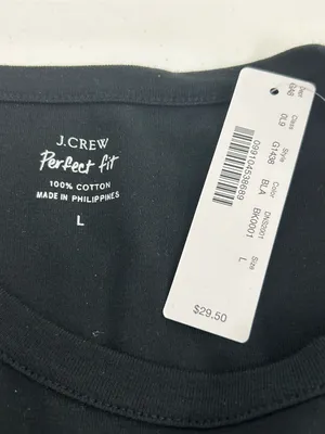 J. Crew Black Perfect Fit Short Sleeve Tee Shirt Size Large Style G1438 NWT thumbnail 4