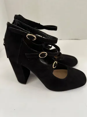 Lauren Conrad Women’s 8.5 Black Block Heel Shoes Academia Romantic Y2K 90s Fall thumbnail 2