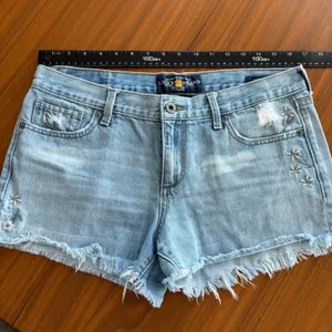 Lucky Brand The Cut Off Shorts 6 28 Floral Embroidered Denim Boho Summer Fairy thumbnail 8