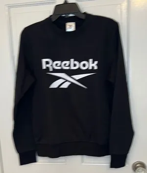 Reebok Black‎ Logo Sweatshirt size XS NWT thumbnail 1