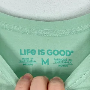 Life is Good Floral‎ Martini Talk Dirty To Me Graphic T Shirt Light Green Medium thumbnail 5