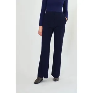 NANUSHKA Tulip Cady‎ Flared Trousers Navy Blue Solid Slit Legs Office Small thumbnail 6