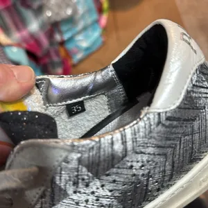P448 sneakers size 5 Made to look worn silver gray black tartan John thumbnail 6