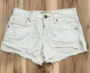 Free People White Low Rise Cutoff Jean Shorts Women’s 24 thumbnail 1