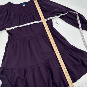 Old Navy Dress Womens XS Purple Tiered Smocked Yoke Mini Long Sleeve Peasant NWT thumbnail 9