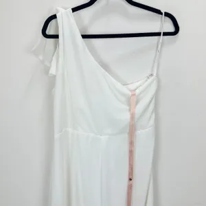 Lulus Simply Brilliant White One-Shoulder Bow Maxi Dress Formal Wedding XL NWT thumbnail 11