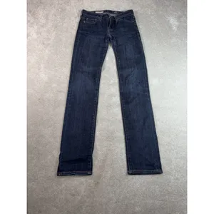adriano goldschmied jeans womens stevie straight dark wash low rise‎ 25r thumbnail 2