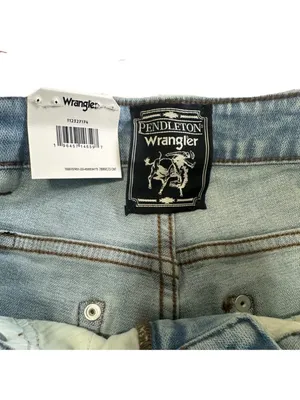 RARE Wrangler X Pendelton Trumpet Flare Jean in Light Wash Denim Size 32 L 32 thumbnail 6