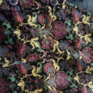 Vintage Floral vest size L purple‎ black gold royal blue thumbnail 2
