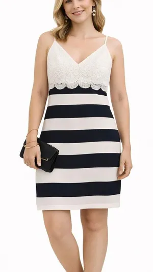 Boutique body con crochet top dress size l thumbnail 1