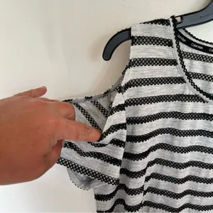 Calvin‎ Klein Swimwear Grey Black Striped Cold Shoulder Maxi Dress Cover Up L/XL thumbnail 3