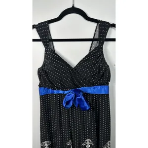 Vintage‎ My Michelle Medium Dress Sweetheart Black White Blue Party Polka Dot thumbnail 2