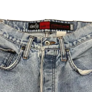 90s Vintage Women’s Levi’s Silver Tab straight leg blue jeans Thrashed Size 26 thumbnail 8