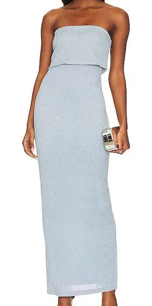 NWT Rumer Tucker Maxi Dress Blue Small thumbnail 1
