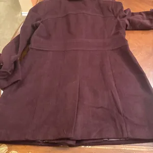 Womens Cole Haan Coat Size 14 Wool Blend Bordeaux Dark Red Burgundy thumbnail 13
