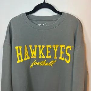 Gameday Social Iowa Hawkeyes Football Embossed Crewneck Sweatshirt Gray Sz Large thumbnail 2