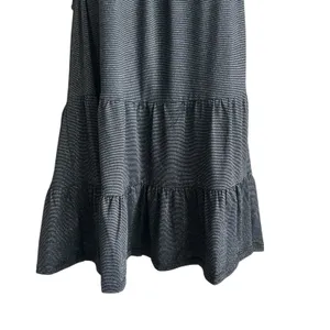 Gigio‎ Women Party Y2K Tiered Tunic Babydoll Top M Black Metallic Silver Shimmer thumbnail 5
