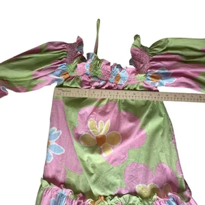 Sabo Skirt NWT Blair Puff Dress Sizs‎ XS Floral Off Shoulder Colorful Coastal Vacation thumbnail 12