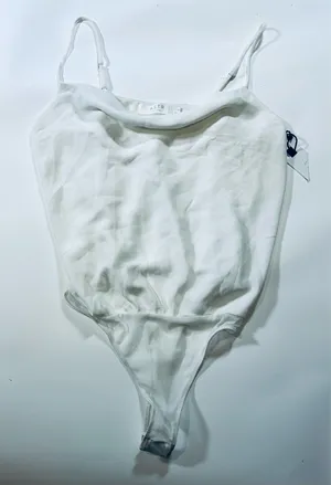 ASTR The Label White Cowl-Neck Bodysuit Size Large thumbnail 1