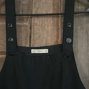Papka Jumpsuit Black Size Medium Adjustable‎ Button Straps Pockets thumbnail 5
