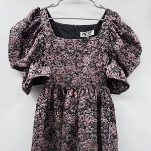 Mary Benson Lucinda Winter Floral Black & Pink Jacquard Dress Sz S‎ NEW Prairie thumbnail 3