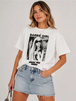 Barbie Girl Limited Edition Graphic Tee XL White Oversized Y2K Dollcore T-Shirt thumbnail 1