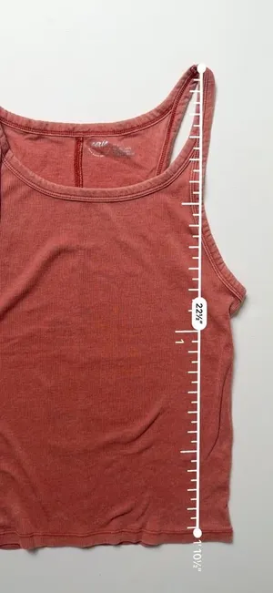 Aerie Casual Basic Women's Ribbed Racerback Tank Top in Burnt Orange Red Large thumbnail 4