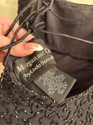 Morgan & Co. Black Beaded Spaghetti-Strap Maxi Dress thumbnail 5