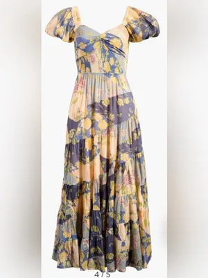 NEW Free People Sundrenched Floral Tiered Maxi Sundress SZ S thumbnail 3