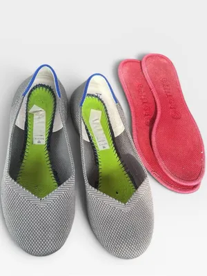 Rothy’s The Flat Gray Knit Ballet Flats Washable Sustainable Shoes 7.5 thumbnail 9