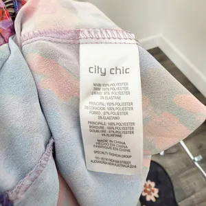 [City Chic] Blue Purple Abstract Floral Print Stained Glass Maxi Dress Sz 20 / L thumbnail 13