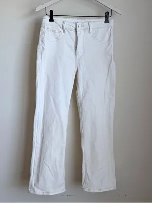 Risen White Mid Rise Straight Crop Ankle Jeans Size 5 (27) Stretch Denim thumbnail 3