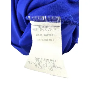 Vintage Miss Ashlee California Blue Velvet Midi Dress Sweetheart USA Sz 10 Glam thumbnail 7