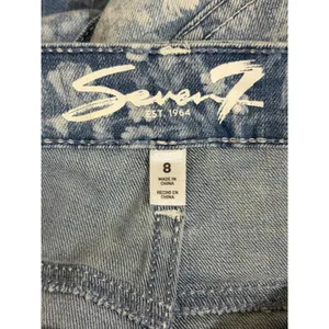 Seven7 Women Pathway Floral Kick Flare Jeans Blue White Raw Hem Size 8 Boho thumbnail 3