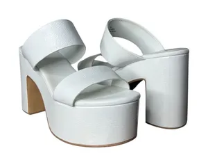 Jeffrey Campbell White Adriana Double Strap Platform Chunky Heel Sandals thumbnail 1